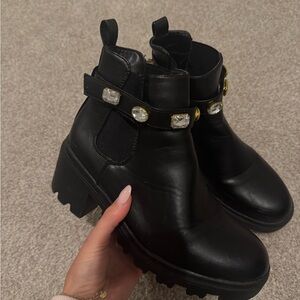 House of Harlow Black Crystal Boots